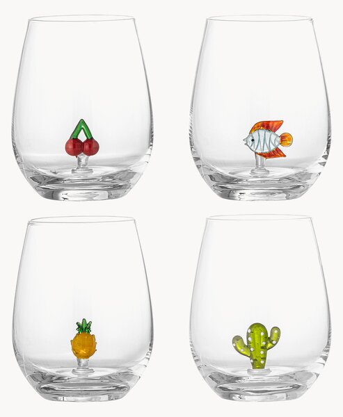 Set di 4 bicchieri in vetro soffiato Misa