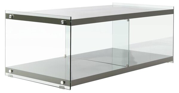 Padiro - Mobile TV - 120 x 60 x 45 cm - Grigio - Rettangolare - MDF e vetro temperato
