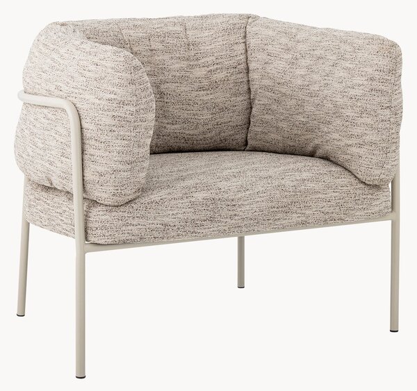 Poltrona lounge con gambe in metallo Karel