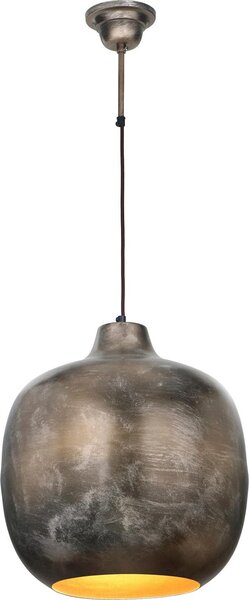 Lampada a sospensione Padiro, 40,5 x 40,5 x 43 cm, finitura bronzo, realizzata in ferro, con aspetto patinato industriale