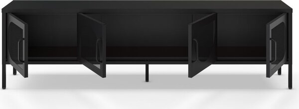 DecHome Mobile TV Industriale 4 Ante in Metallo Dimensioni 180x35x50 cm colore Nero - Tayra