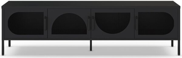 DecHome Mobile TV Industriale 4 Ante in Metallo Dimensioni 180x35x50 cm colore Nero - Tayra