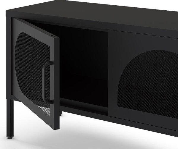 DecHome Mobile TV Industriale 4 Ante in Metallo Dimensioni 180x35x50 cm colore Nero - Tayra