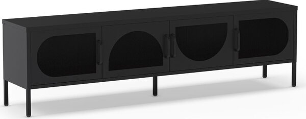 DecHome Mobile TV Industriale 4 Ante in Metallo Dimensioni 180x35x50 cm colore Nero - Tayra