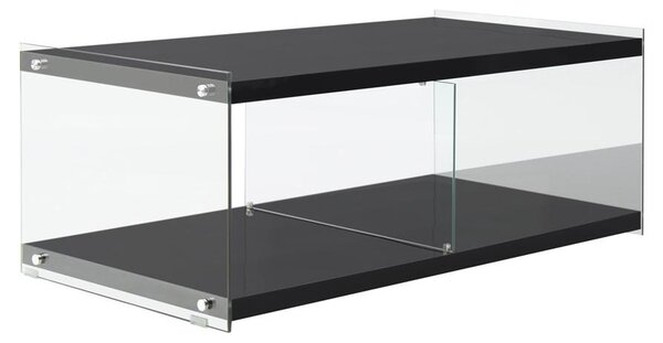 Padiro - Mobile TV - 120 x 60 x 45 cm - Nero - Rettangolare - MDF e vetro temperato - Con ripiani