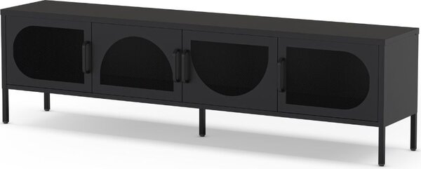DecHome Mobile TV Industriale 4 Ante in Metallo Dimensioni 180x35x50 cm colore Nero - Tayra