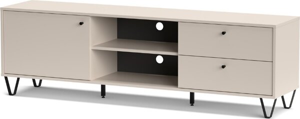 DecHome Mobile TV Moderno 1 Anta 2 Cassetti 2 Vani a Giorno Dimensioni 182x40x55,10 cm colore Cashmere - Aldo