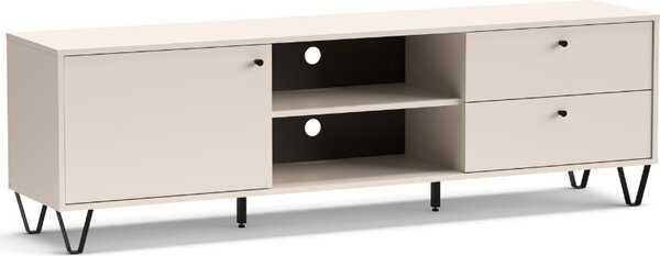 DecHome Mobile TV Moderno 1 Anta 2 Cassetti 2 Vani a Giorno Dimensioni 182x40x55,10 cm colore Cashmere - Aldo