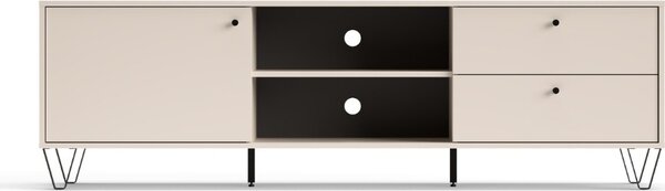 DecHome Mobile TV Moderno 1 Anta 2 Cassetti 2 Vani a Giorno Dimensioni 182x40x55,10 cm colore Cashmere - Aldo