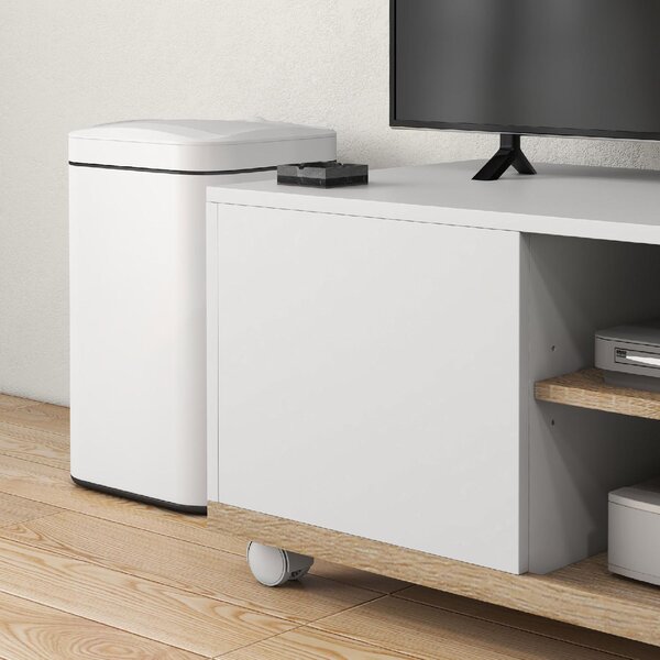 DecHome Mobile TV Moderno 1 Anta 2 Vani a Giorno Dimensioni 80x45x39,5 cm colore Bianco