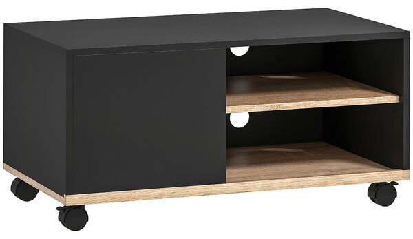 DecHome Mobile TV Moderno 1 Anta 2 Vani a Giorno Dimensioni 80x45x41 cm colore Nero