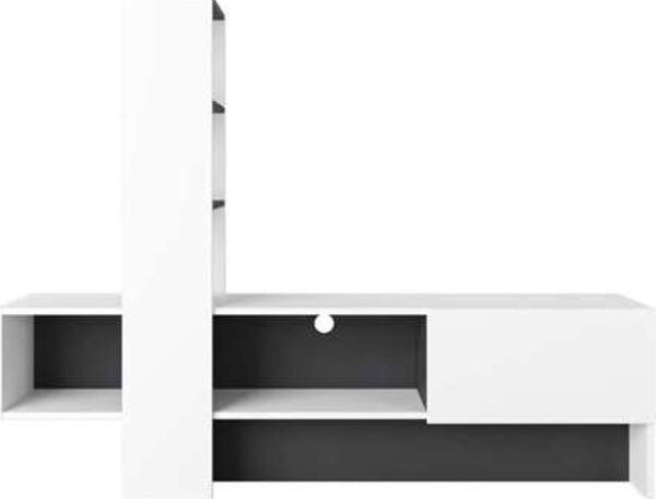 DecHome Mobile TV Moderno 1 Anta Vani a Giorno Dimensioni 180x38x138 cm colore Bianco - Troya