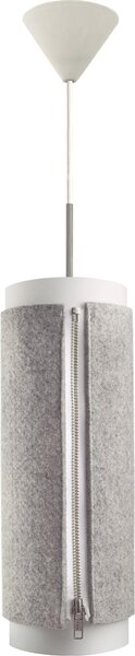 Lampada a sospensione Padiro, 19 x 19 x 52 cm - grigio - Polipropilene con rivestimento in feltro - Rivestimento in feltro con cerniera decorativa - Attacco E27