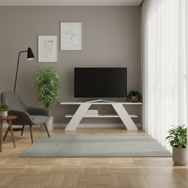 DecHome Mobile TV Moderno 1 Mensola Dimensioni 120x33,5x40 cm colore Bianco - Farfalla