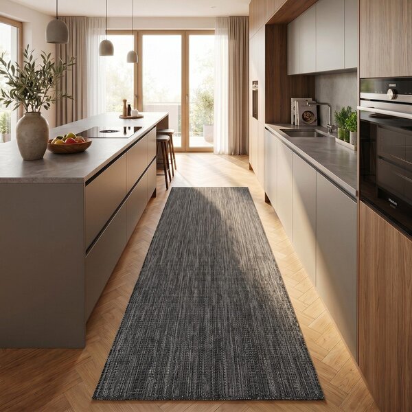 Passatoia da interno ed esterno nera 80x250 cm Mira 1450 – Ayyildiz Carpets
