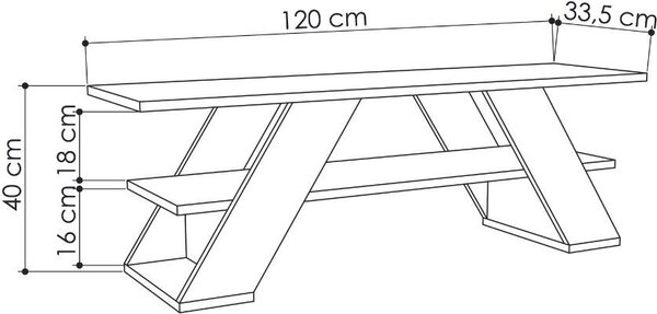 DecHome Mobile TV Moderno 1 Mensola Dimensioni 120x33,5x40 cm colore Bianco - Farfalla