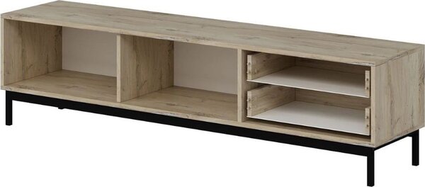 DecHome Mobile TV Moderno 2 Ante 2 Cassetti Dimensioni 180x35x47 cm colore Antracite e Rovere - Esta