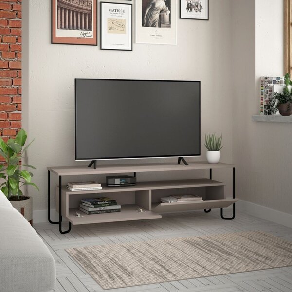 DecHome Mobile TV Moderno 2 Ante 1 Vano a Giorno Dimensioni 150x42x45 cm colore Tortora - Cornea