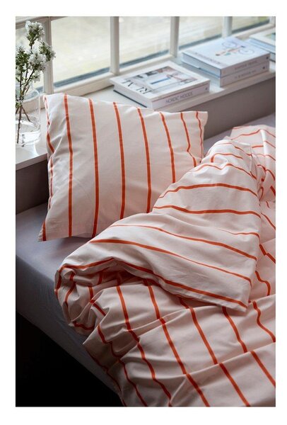 Set copripiumino e federa rosa in cotone organico per letto singolo 140x200 cm Echo – Södahl