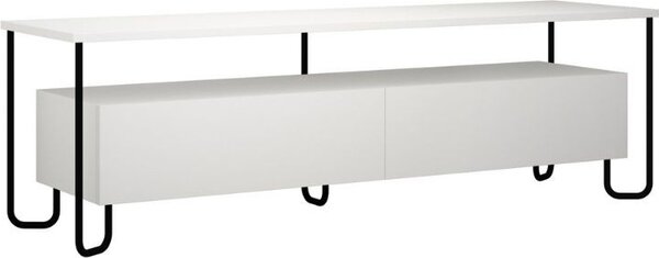 DecHome Mobile TV Moderno 2 Ante 1 Vano a Giorno Dimensioni 150x42x45 cm colore Bianco - Cornea