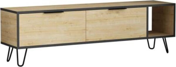DecHome Mobile TV Moderno 2 Ante 1 Vano a Giorno Dimensioni 150x35x50 cm colore Rovere - Furoki