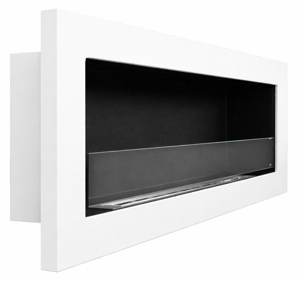 Divina Fire Camino a Bioetanolo da Incasso Parete Biocamino 120x40 colore Bianco Livorno 120 - DF1200LIVORNOW