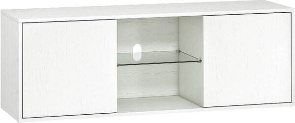 DecHome Mobile TV Moderno 2 Ante 2 Vani a Giorno Dimensioni 120x35x42 cm colore Bianco