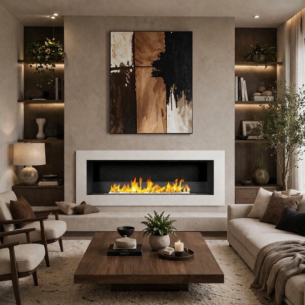 Divina Fire Camino a Bioetanolo da Parete Biocamino 120x40 colore Bianco Siena 120 - DF1200SIENAB