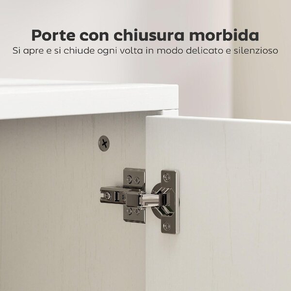 DecHome Mobile TV Moderno 2 Ante 2 Vani a Giorno Dimensioni 120x35x42 cm colore Bianco
