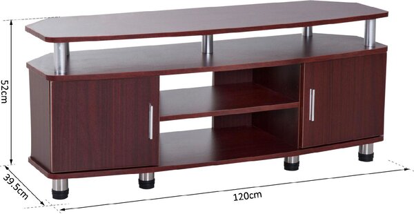 DecHome Mobile TV Moderno 2 Ante 2 Vani a Giorno Dimensioni 120x39,5x52 cm colore Marrone
