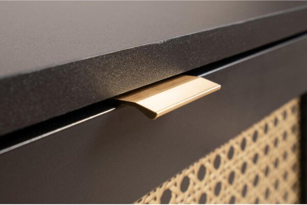 DecHome Mobile TV Moderno 2 Ante 2 Vani a Giorno Dimensioni 150x40x52 cm colore Nero - Vienna