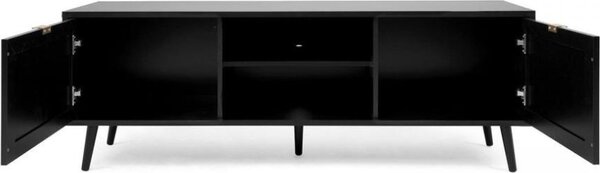 DecHome Mobile TV Moderno 2 Ante 2 Vani a Giorno Dimensioni 150x40x52 cm colore Nero - Vienna