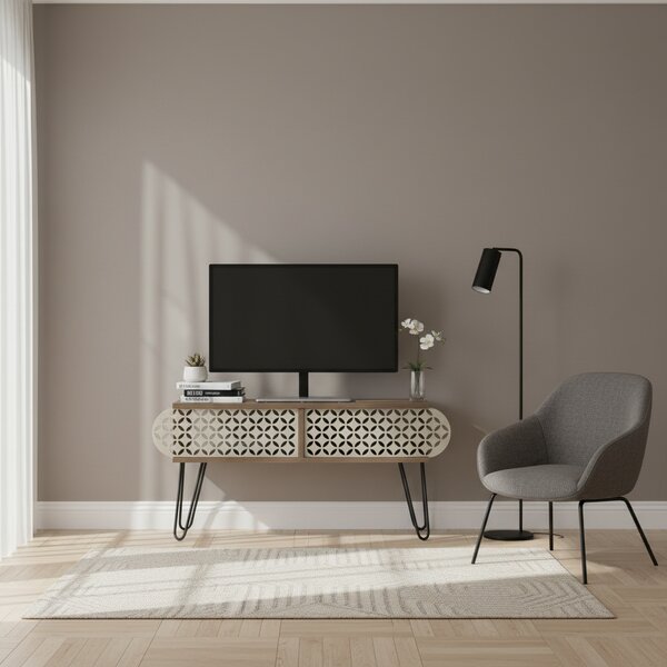 DecHome Mobile TV Moderno 2 Ante Dimensioni 106x30x48 cm colore Noce - Illia