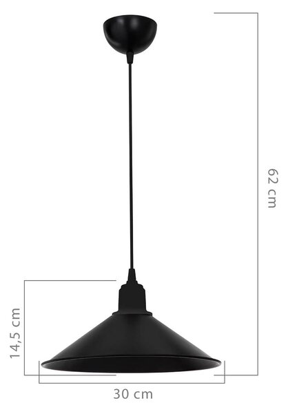 Lampada da soffitto in metallo nero ø 30 cm - Squid Lighting