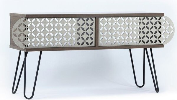 DecHome Mobile TV Moderno 2 Ante Dimensioni 106x30x48 cm colore Noce - Illia