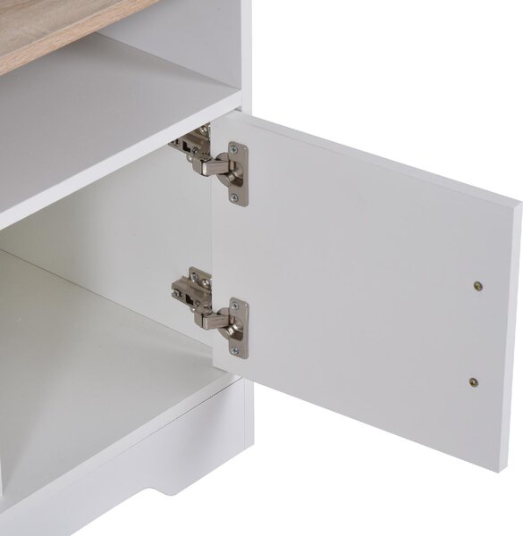 DecHome Mobile TV Moderno 2 Ante 3 Vani a Giorno Dimensioni 105x40x52 cm colore Bianco e Legno