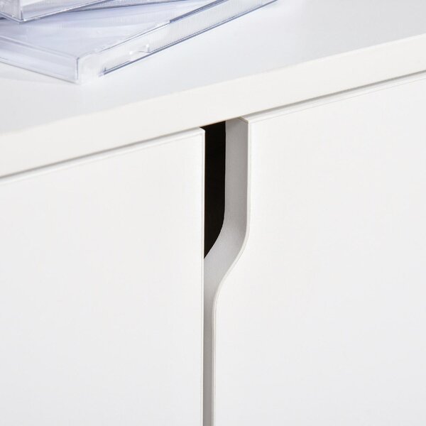 DecHome Mobile TV Moderno 2 Ante 3 Vani a Giorno in Legno Dimensioni 120x30x41 cm colore Bianco