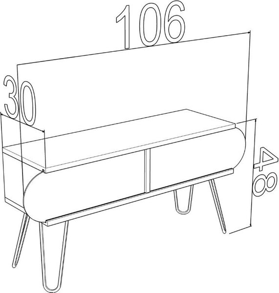DecHome Mobile TV Moderno 2 Ante Dimensioni 106x30x48 cm colore Noce - Illia
