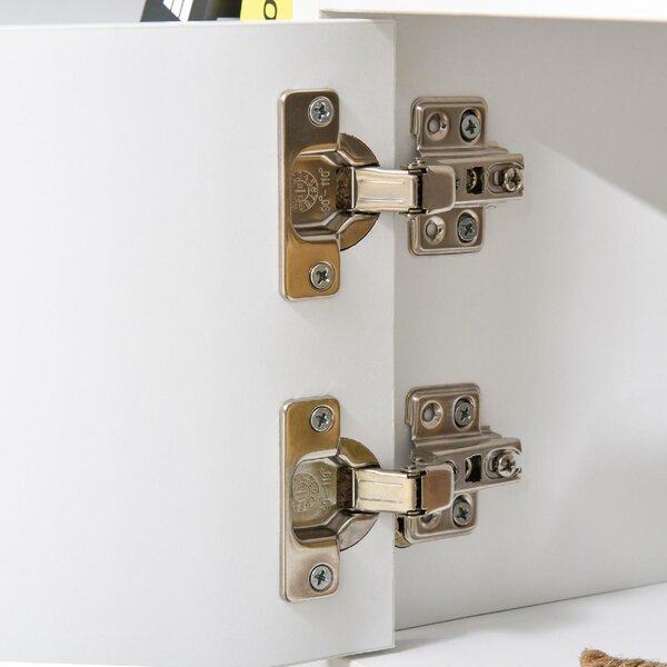 DecHome Mobile TV Moderno 2 Ante 3 Vani a Giorno in Legno Dimensioni 120x30x41 cm colore Bianco