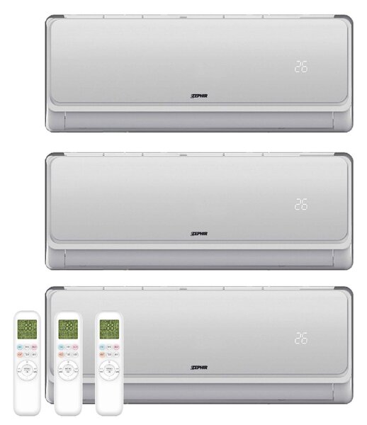 Zephir Climatizzatore Trial Split Inverter 9000 + 9000 + 12000 Btu Condizionatore con Pompa di Calore Classe A++/A++ Gas R32 Wi-Fi ( Unit Interna 