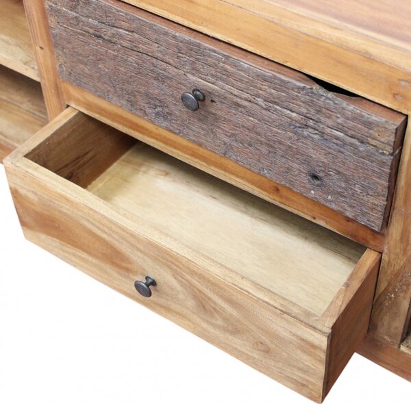 DecHome Mobile TV Moderno 2 Cassetti 4 Vani a Giorno in Legno Dimensioni 170x36x50 cm colore Legno