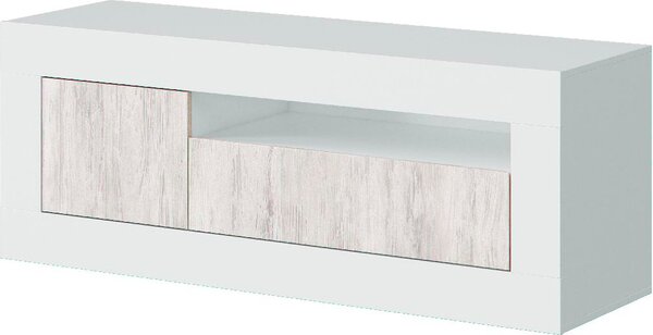 DecHome Mobile TV Moderno 2 Ante Dimensioni 139x42x53 cm colore Bianco / Legno Baltik