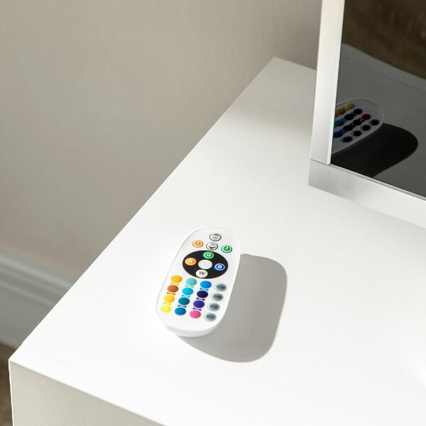 DecHome Mobile TV Moderno 2 Cassetti 4 Vani a Giorno Luci LED in Legno e Vetro Dimensioni 120x40x50 cm colore Bianco