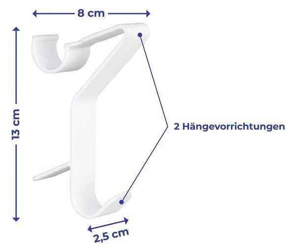 Ganci per appendere in plastica bianca in set da 3 - Maximex