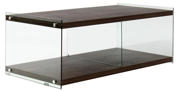 Padiro - Mobile TV - 120 x 60 x 45 cm - Marrone chiaro - MDF e vetro temperato - con spazio contenitivo