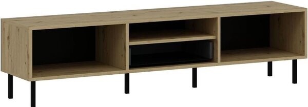 DecHome Mobile TV Moderno 3 Ante 1 Vano a Giorno Dimensioni 180x40x45 cm colore Antracite e Rovere - Lida