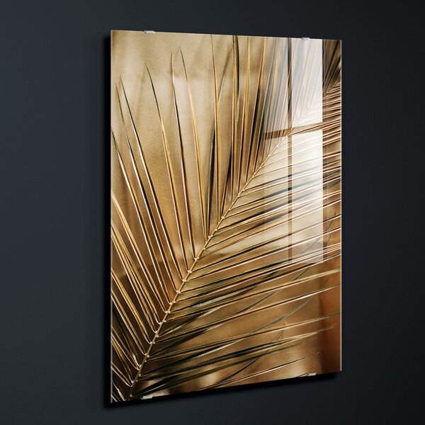 Dipinto stampato dipinto su vetro 80x120 cm Gold Palm – Styler