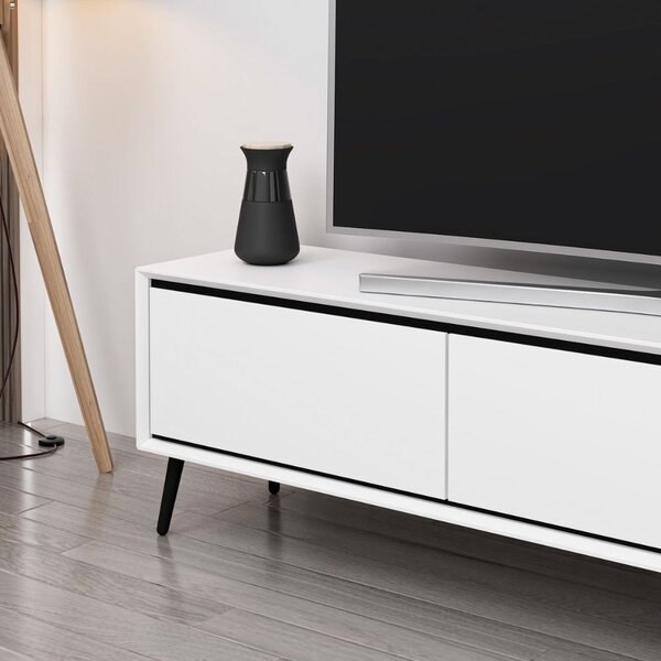 DecHome Mobile TV Moderno 3 Ante Dimensioni 180x35x45 cm colore Bianco - Mandy