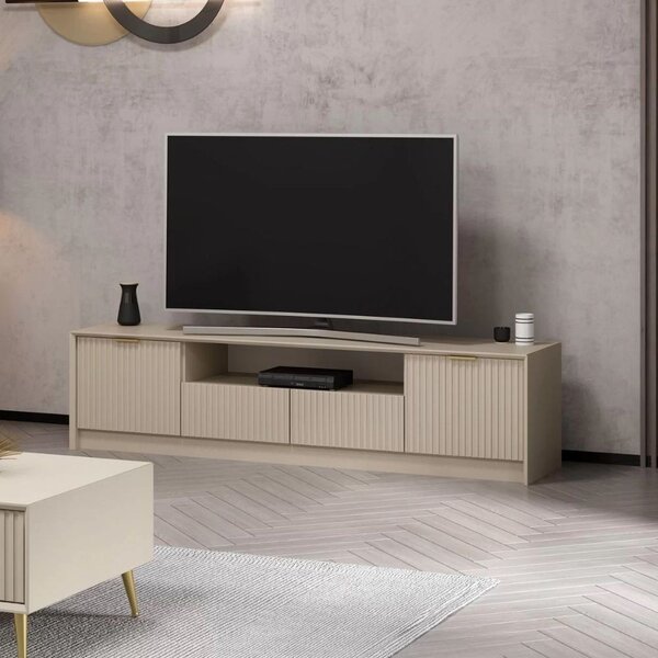 DecHome Mobile TV Moderno 4 Ante 1 Vano a Giorno Dimensioni 180x35x45 cm colore Cashmere - Kale