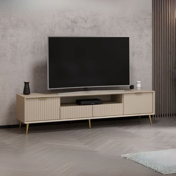 DecHome Mobile TV Moderno 4 Ante 1 Vano a Giorno Dimensioni 180x35x45 cm colore Cashmere - Kale